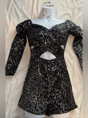 Sequined party romper